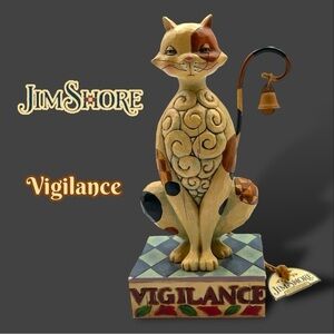 Jim Shore Vigilance Cat With Bell Figurine Heartwood Creek 2006 Enesco